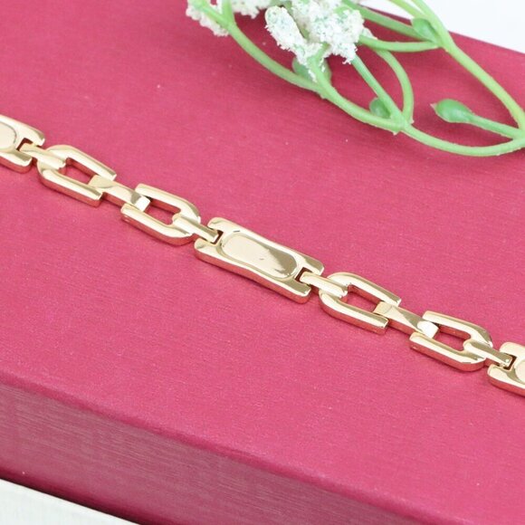 "Bold Link Design Rose Gold Bracelet, XPBL1002 - Picture 1 of 12